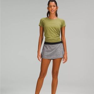 Lululemon Heather Lux Multi Black/Black Pace Rival Mid Rise Skirt